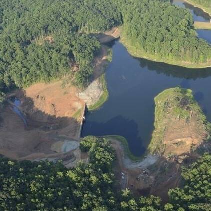 Aerial Ragged Mountain During Construction