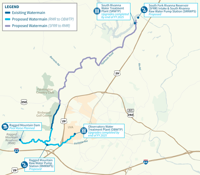 Ragged Mountain Reservoir to Observatory Water Line Map Ragged Mountain Reservoir to Observatory Water Line Map