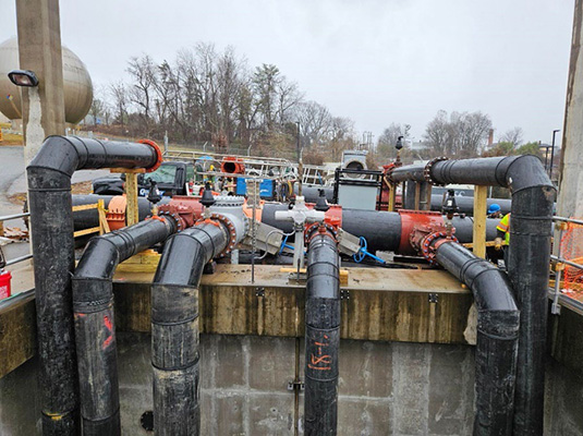 Temporary pipe for the bypass system