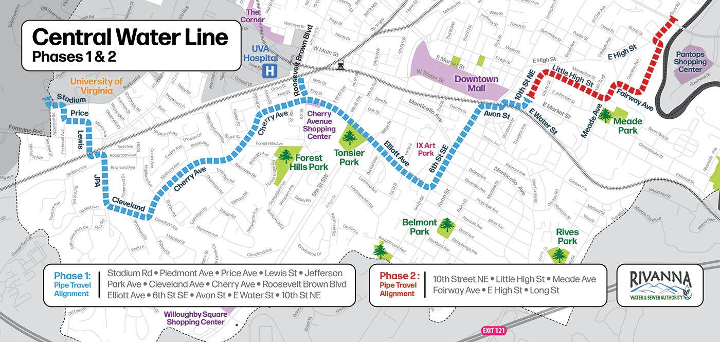 Map of the Central Water Line